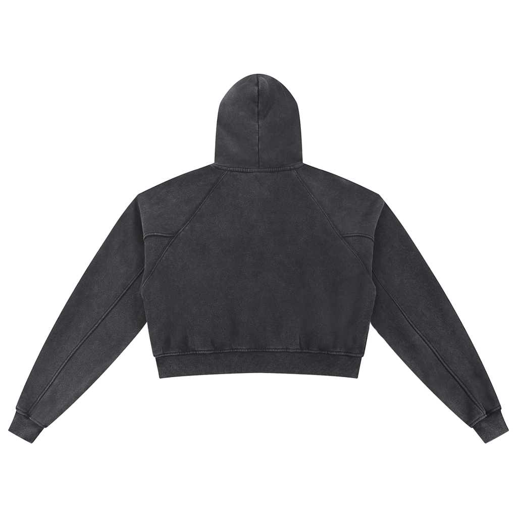 Essential Snow Washed Cropped Hoodie
