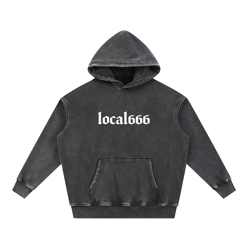 “Hang In There It Gets Worse” Snow Wash Fleece Oversize Hoodie