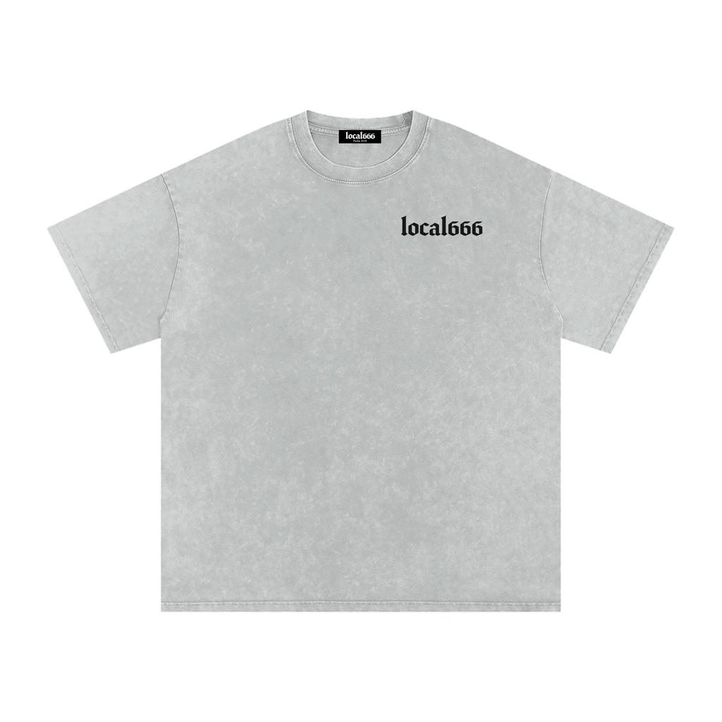 “Hang In There It Gets Worse” Badge Snow Washed Oversized Cotton T-Shirt